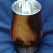 Wood Chalice With Silver Insert